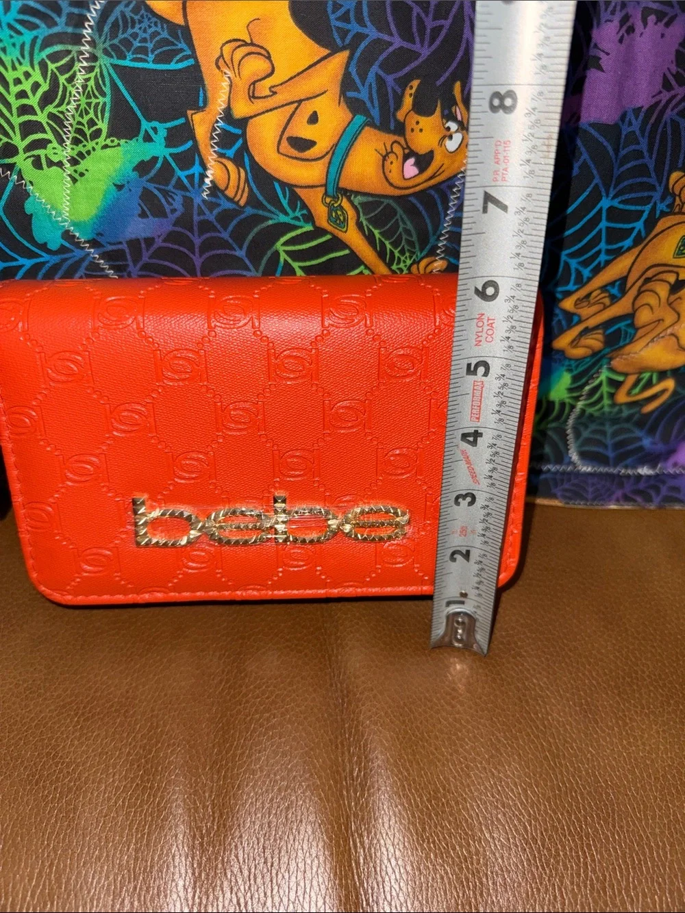 bebe Bright Red Logo Crossbody Wallet
